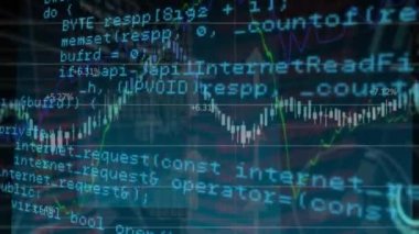 Siyah arkaplan üzerinde veri işleme animasyonu. küresel iş ve dijital arayüz kavramı dijital olarak oluşturulmuş video.