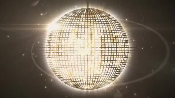 Animação Bola Discoteca Brilhante Sobre Fundo Escuro Conceito Global Música — Vídeo de Stock
