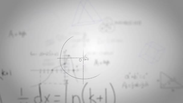 Анимация Движущихся Математических Формул Белом Фоне Концепция Образования Математического Обучения — стоковое видео
