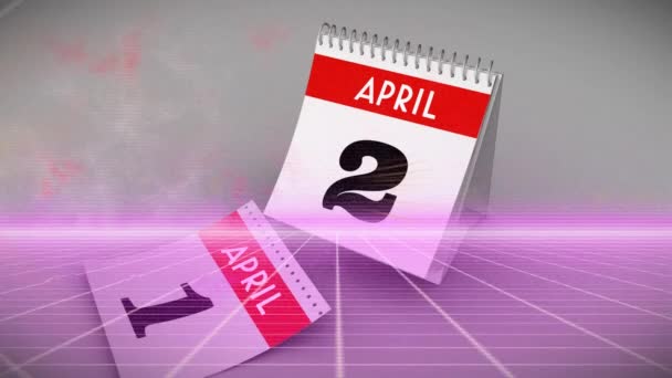 Animación Puntos Luz Sobre Calendario Concepto Negocio Global Interfaz Digital — Vídeos de Stock