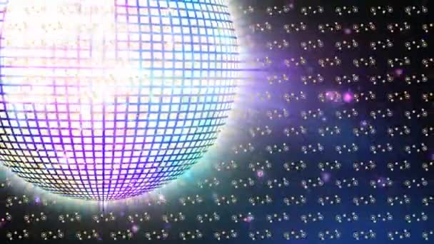 Animazione Palla Discoteca Incandescente Sfondo Scuro Concetto Globale Musica Intrattenimento — Video Stock