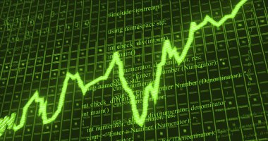 Veri işleme üzerinden enflasyon metni görüntüsü. Küresel iş ve dijital arayüz kavramı dijital olarak oluşturulmuş görüntü.