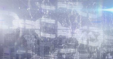 Koyu arkaplanda dijital veri ve zincir görüntüsü. küresel internet güvenliği, veri işleme, bağlantılar ve dijital arayüz konsepti dijital olarak oluşturuldu.