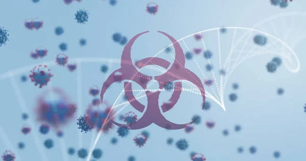 Image Biohazard Symbol Dna Coronavirus Digital Interface Digital Composite Pandemic — Stock Photo, Image