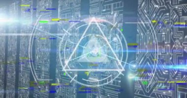 Şekiller üzerinden bağlantı ağının animasyonu. Küresel iş ve dijital arayüz kavramı dijital olarak oluşturulmuş video.