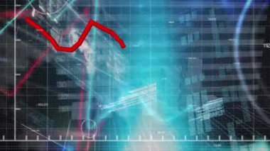 Dünya haritası üzerinde veri işleme animasyonu. küresel iş ve dijital arayüz kavramı dijital olarak oluşturulmuş video.