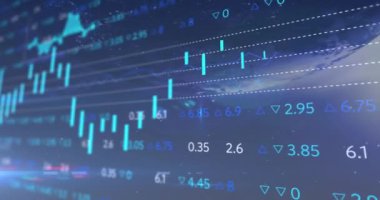 Animation of data processing over 6g text. Global business and digital interface concept digitally generated video.