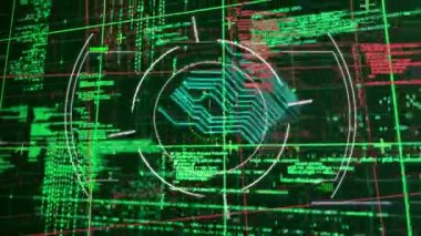 Veri işleme üzerinden bağlantı ağının animasyonu. küresel iş ve dijital arayüz kavramı dijital olarak oluşturulmuş video.