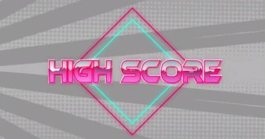 Gri arkaplandaki satırlar üzerinden yüksek skorlu metin animasyonu. Sosyal medya ve dijital arayüz konsepti dijital olarak oluşturulmuş video.