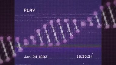 Parazitin üzerindeki DNA ipliğinin animasyonu. Küresel iş ve dijital arayüz kavramı dijital olarak oluşturulmuş video.