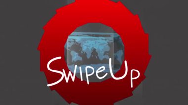 Siyah arkaplanda dünya haritasında metni kaydırma animasyonu. Sosyal medya ve dijital arayüz konsepti dijital olarak oluşturulmuş video.