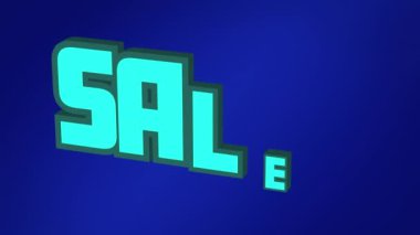 Mavi arkaplanda mavi satış metninin animasyonu. Küresel sosyal medya kavramı dijital oluşturulmuş video.