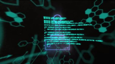 Gamepad simgesi üzerinde veri işleme animasyonu. Sosyal medya ve dijital arayüz konsepti dijital olarak oluşturulmuş video.