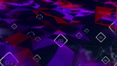 6 G metinden fazla bağlantı ağının animasyonu. Küresel iş ve dijital arayüz kavramı dijital olarak oluşturulmuş video.