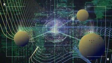 Veri işleme üzerinden bağlantı ağının animasyonu. küresel iş ve dijital arayüz kavramı dijital olarak oluşturulmuş video.