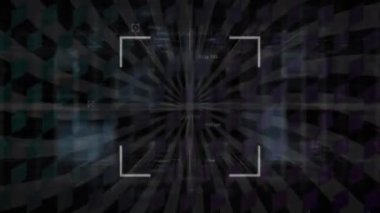 Kapsam taramasında veri işleme animasyonu. küresel iş ve dijital arayüz kavramı dijital olarak oluşturulmuş video.