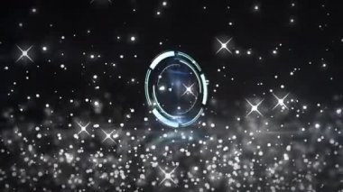 Siyah arkaplanda tarama yapan ışık noktalarının animasyonu. Soyut arkaplan, ışık ve hareket kavramı dijital olarak oluşturulmuş video.