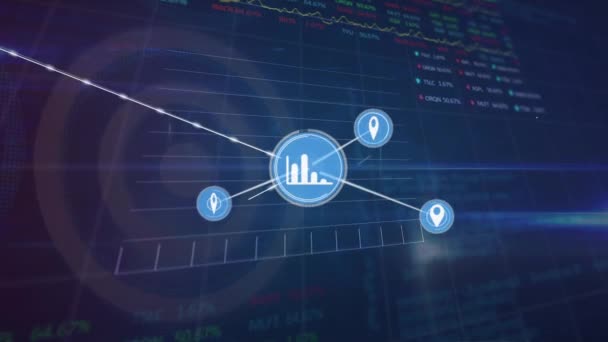 Animação Processamento Dados Sobre Processamento Dados Conceito Global Negócios Interface — Vídeo de Stock