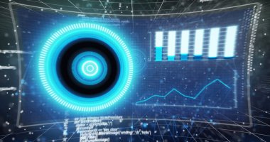 Bağlantı ağına karşı veri işleme ve DNA yapısına sahip birden fazla ekranın görüntüsü. Küresel ağ ve iş teknolojisi kavramı