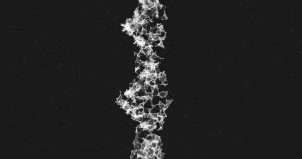 Изображение Белой Светящейся Трехмерной Двойной Спирали Днк Вращающейся Черном Фоне — стоковое фото