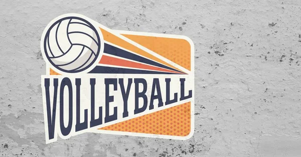 Sammansättning Orange Vit Och Svart Volleyboll Logo Design Med Boll — Stockfoto