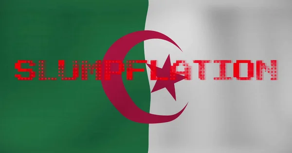 Image Slumpflation Text Flag Algeria Global Business Finances Digital Interface — Stock Photo, Image