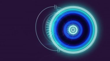 Karanlık arka plan taramasının animasyonu. Küresel veri işleme ve bağlantılar dijital video oluşturma kavramı.