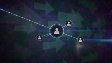 Oklar üzerinden bağlantı ağının animasyonu. Küresel iş ve dijital arayüz kavramı dijital olarak oluşturulmuş video.