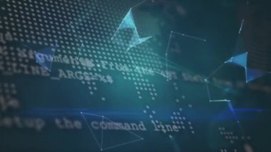 Dünya üzerinde veri işleme animasyonu. küresel iş ve dijital arayüz kavramı dijital olarak oluşturulmuş video.
