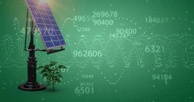 Çevrimiçi güvenlik asma kilit ve ızgara üzerinden çeşitli veri işleme animasyonu. Matematiksel denklemler teknolojisi ve dijital arayüz konsepti dijital olarak oluşturulmuş video.