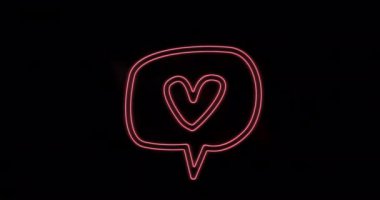 Kalbin QR kodu üzerindeki animasyonu. Sosyal medya ve dijital arayüz konsepti dijital olarak oluşturulmuş video.