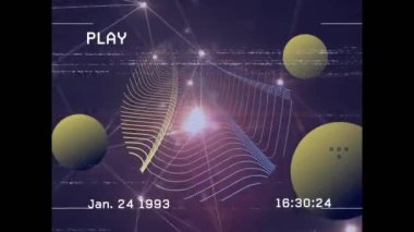 Şekiller üzerinde veri işleme animasyonu. küresel iş ve dijital arayüz kavramı dijital olarak oluşturulmuş video.