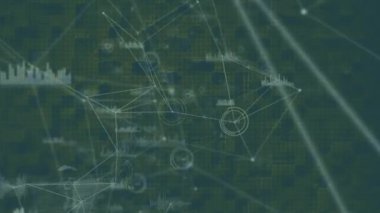 Şekiller üzerinden bağlantı ağının animasyonu. Küresel iş ve dijital arayüz kavramı dijital olarak oluşturulmuş video.
