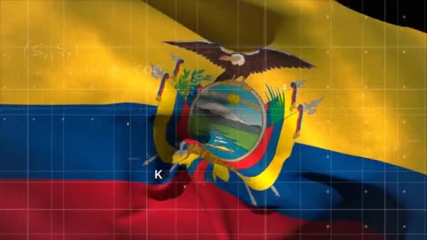 Animazione Delle Equazioni Matematiche Sulla Bandiera Della Colombia Patriottismo Globale — Video Stock