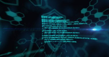 Siyahla ilgili bilgi ve veri işleme ile yeşil nokta asma kilit sembolü. küresel araştırma teknolojisi, dijital veri ve güvenlik konsepti, dijital olarak oluşturulmuş görüntü.