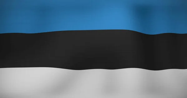 Image of data processing over flag of estonia. Global business, finances and digital interface concept digitally generated image.