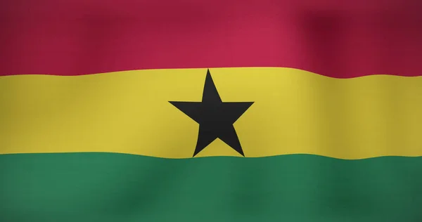 Gana Bayrağı Üzerinde Veri Işleme Resmi Küresel Finans Dijital Arayüz — Stok fotoğraf
