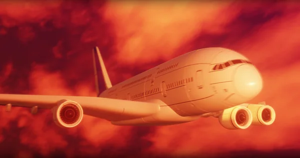 Billede Digitalt Fly Himlen Med Skyer Global Transport Rejser Digital - Stock-foto