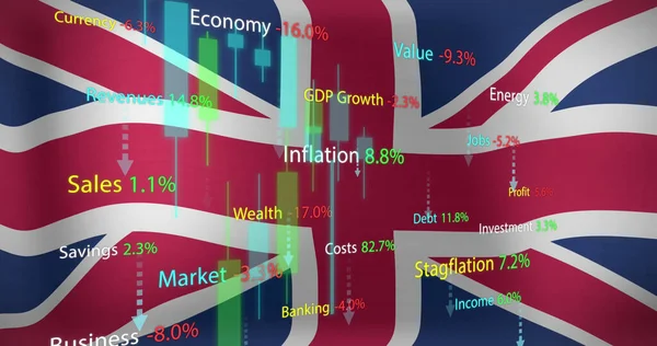 Imagen Del Procesamiento Datos Sobre Bandera Del Reino Unido Negocios — Foto de Stock
