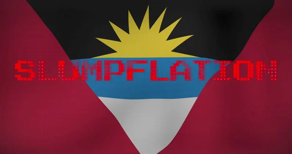 Image Slumpflation Text Flag Antigua Barbuda Global Business Finances Digital — Stock Photo, Image