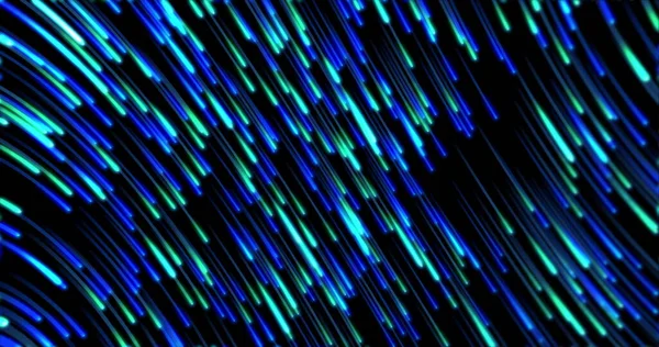 Image Multiple Green Blue Glowing Light Trails Moving Hypnotic Motion — Stock Photo, Image