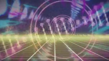 DNA ipliği üzerinde veri işleme animasyonu. küresel iş ve dijital arayüz kavramı dijital olarak oluşturulmuş video.