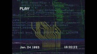 Animation of network of connections over data processing. Global business and digital interface concept digitally generated video.