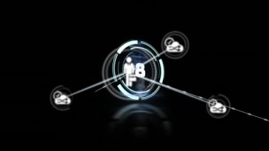 Geri sayım boyunca bağlantı ağının animasyonu. Küresel iş ve dijital arayüz kavramı dijital olarak oluşturulmuş video.