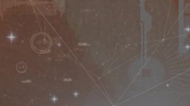 Veri işleme üzerinden bağlantı ağının animasyonu. küresel iş ve dijital arayüz kavramı dijital olarak oluşturulmuş video.