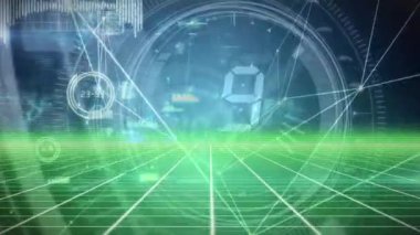 Geri sayım boyunca bağlantı ağının animasyonu. Küresel iş ve dijital arayüz kavramı dijital olarak oluşturulmuş video.
