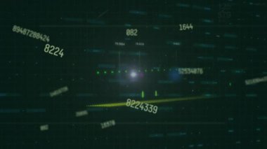 Dünya üzerinde veri işleme animasyonu. küresel iş ve dijital arayüz kavramı dijital olarak oluşturulmuş video.