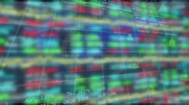 Dünya haritası üzerinde veri işleme animasyonu. küresel iş ve dijital arayüz kavramı dijital olarak oluşturulmuş video.