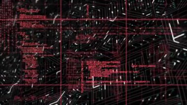 Veri işleme üzerinden bağlantı ağının animasyonu. küresel iş ve dijital arayüz kavramı dijital olarak oluşturulmuş video.