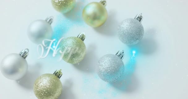 Animation Dna Strand Spinning Globe Christmas Festivity Celebration Concept — Stock Video